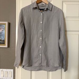 BANANA REPUBLIC The Everyday 100% Linen Button Down Shirt Size Small Office
